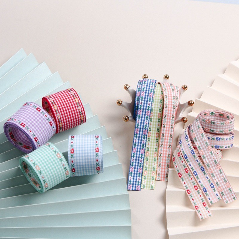 7mm-38mm Blue Embroidered Ribbon ISO9001 Embroidered Floral Ribbon