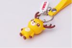 Promotional Soft PVC Rubber Miniature Key Chain and Strap With Logo Moulded In
