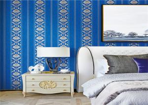 Wholesale Blue Italian Embossed Vinyl Removable Wallpaper Decorated For Bedroom from china suppliers