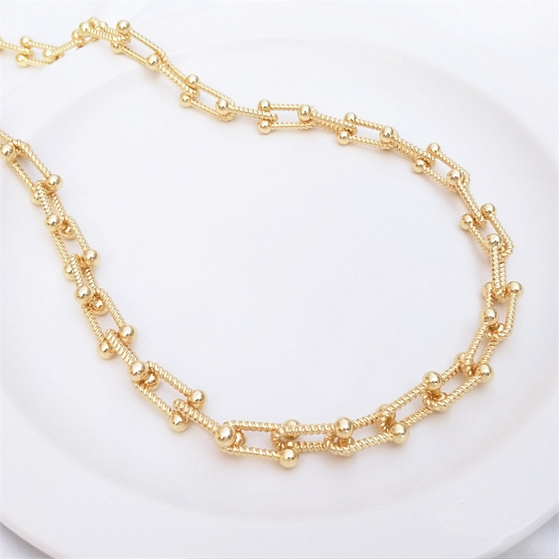 14K Plated Gold U-shaped Chain For DIY Bracelet Necklace Earrings Jewelry Accessories