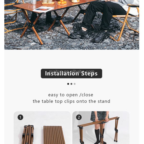 Lightweight Aluminum Folding Camping Table 120cm 30kg Load