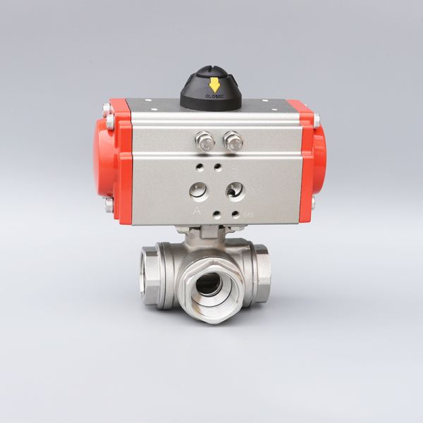 3 Way Valve and Actuator Thread T Type Full Port High Platform