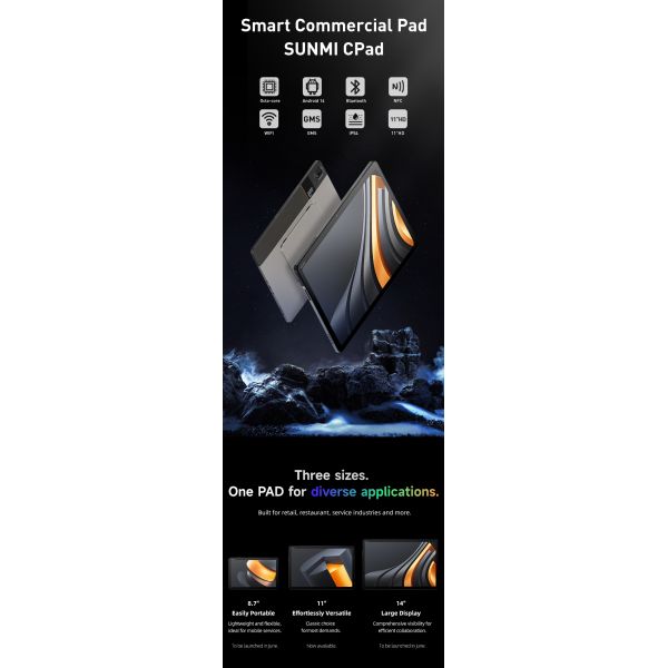 LED Indicator Supported Android POS Tablet With High Capacity 4.45V / 8000mAh Battery