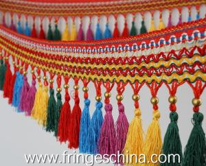 Wholesale Handmade fashionable chain beads lace tassels fringes for curtain/sofa/pillow/stage decoration from china suppliers