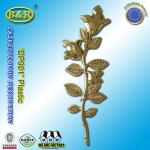 Plastic flower rose for coffin decoration , casket accessories gold color DP001