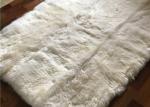 120*180cm Square Cream Australian Sheepskin Rug Soft Long Wool With Anti Slip