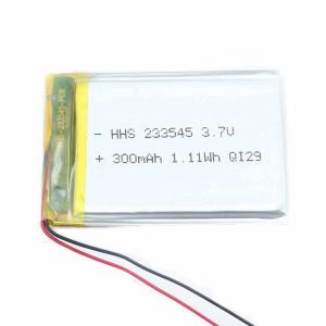 Wholesale IEC62133 PL233545 3.7Volt 300mAh Lithium Ion Polymer Battery from china suppliers