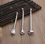 Creative Coffee Drinking Mixing Spoon Stainless Steel Filter Straw Tea Bar Tools