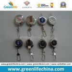 Metal Round ID Badge Reel with Belt Clip&Key Ring