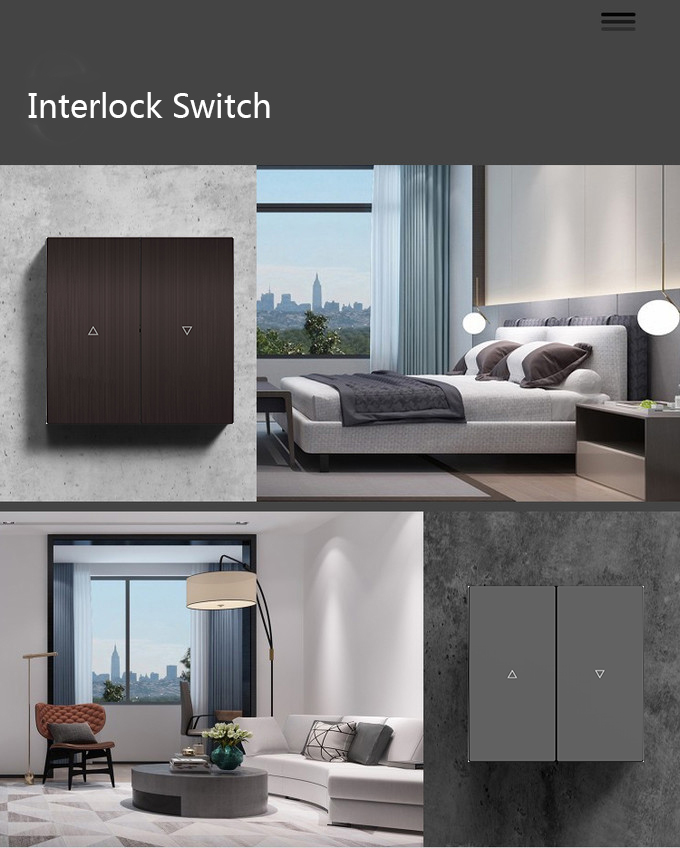 UK Square Box Curtain Control Switch 86mmx86mm for Connecting power