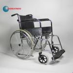 Hospital Folding Steel Wheelchair With Detachable Footrest Flip Back Seat