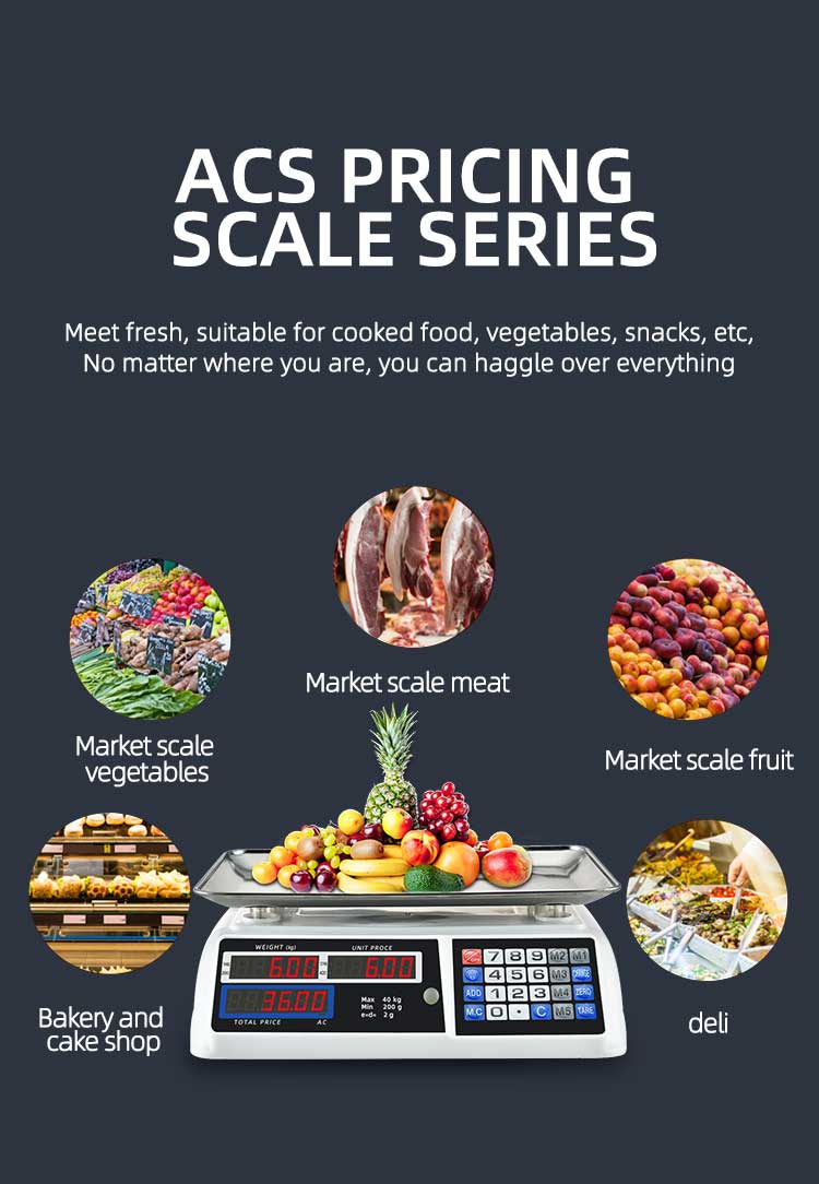 1g Accuracy ABS Material Digital Electronic Bench Scale with LED/LCD Display 40kg Capacity Customizable in Other Colors