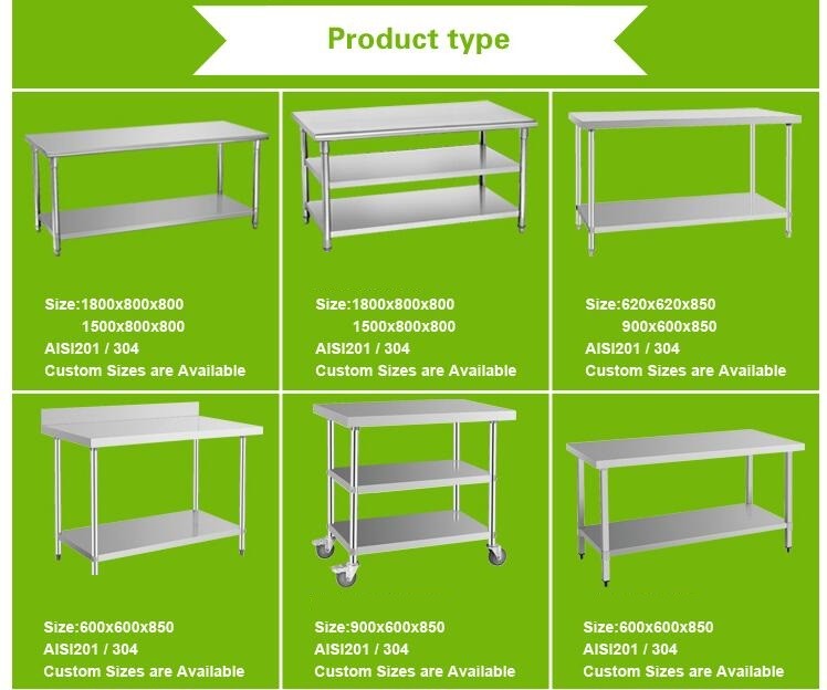 Adjustable Legs Stainless Steel Working Table Corner Work Table For Bakery