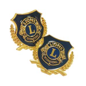 Wholesale Custom Enamel Metal Badges Engraved Name Badges Lion Club Lapel Pin from china suppliers