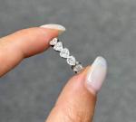 1.1ct Heart Shape Lab Grown Diamond Rings PT950 Platinum Setting Wedding Band