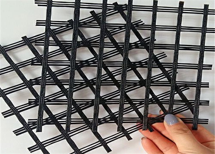 Bitumen Road Repair Biaxial Yarn Glass Fiber Geogrid Length 100m