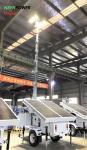mobile solar trailer lighting tower-9m hydraulic mast-4x435 solar panels-8x200AH
