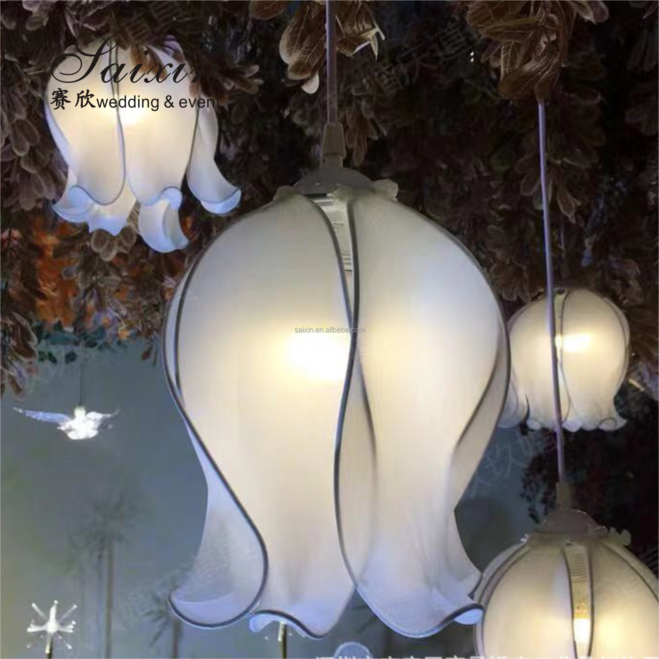 10 Light Crystal Chandelier Flush Ceiling Light Decorative Lamp Lily Hanging String Lighting