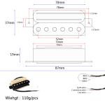 Dual Rail Pickup Double Coil Four Cable Single Humbucker Pickups Yellow Black