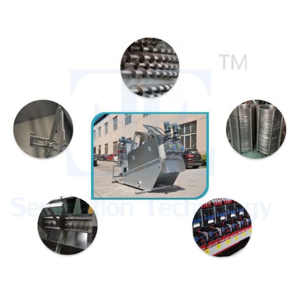 Screw Press Sludge Dewatering Machine 2.4-30m3/h SUS304