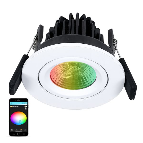 220V RGB Tunable White LED Inbouwspot LED 8W By Smart Tuya App