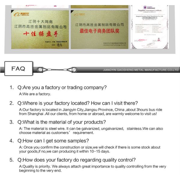 Galvanized Precast Concrete Lifting Loop Wire Rope Slings 0.8-20MT