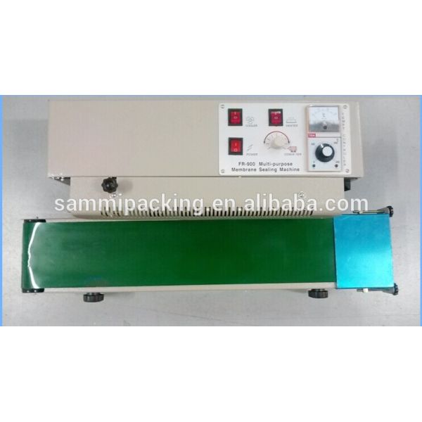 High-Speed Continuous Band Sealer FR900C - Plastic Bag Sealing Machine with Counter, Food Packaging Heat Sealer