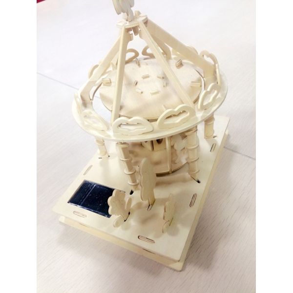 Children Diy Solar Toy Educational Solar Power Wooden Puzzle With Solar Panel