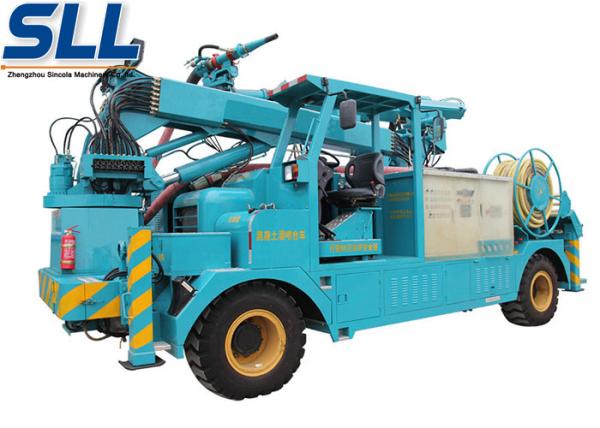 Wet mix concrete sprayer trailer robot arm electric motor and diesel two-motor