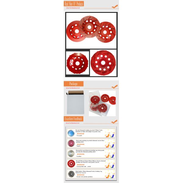 180mm Swirl Diamond Grinding Wheels For Stone / Brick / Block / Concrete, Center Hole With 22.23mm Or M14 Or 5/8"-11