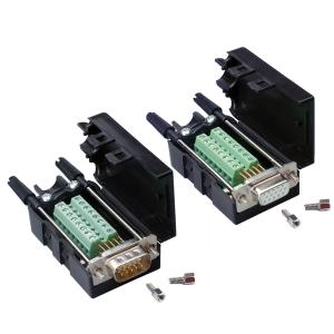 Wholesale DB15 D Sub 15 Pin VGA ( 3+9 ) Three Row Male Female Connectors to Terminal Blocks Adapter from china suppliers