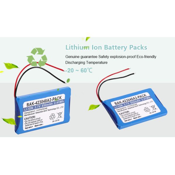 Electronic Devices Use 423048A2-Pack 3.7v 650mah Real Capacity Lithium Ion Battery Pack