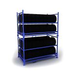 Foldaing 2m Metal Steel Tyre Stillage Racking Tire Rack Warehouse Light Duty