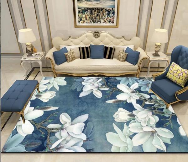 Sofa Bedroom And Living Room Floor Carpets Simple Flower And Grass Crystal