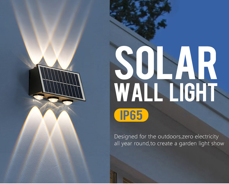 Modern Solar Wall Light for Waterproof Garden Decoration Home Night Light LED Outdoor