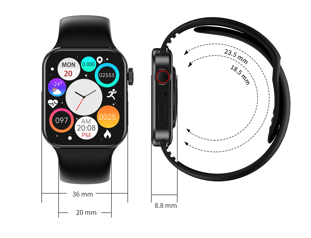 Digital 1.75inch Full Touch Smartwatch Multifunctional IP68 Waterproof