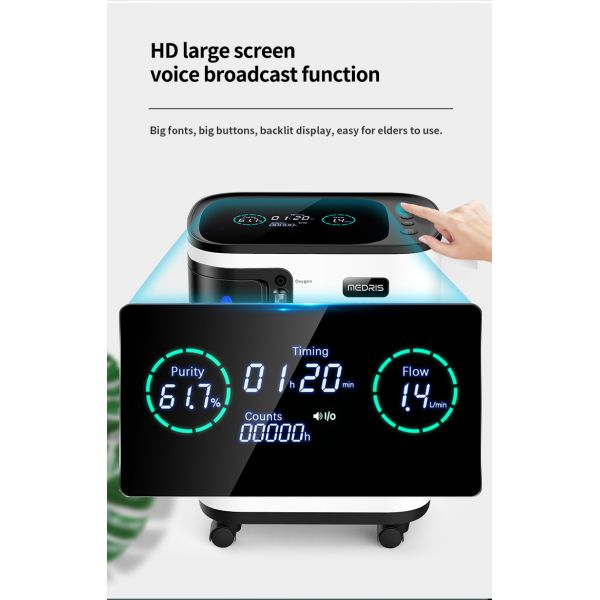 One Click Switch LCD Display 3L High Concentration Oxygen Production Suitable For The Elderly And Children