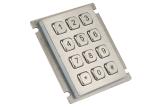Bank ATM Matrix Panel Mount Keypad IP67 Rated 12 Keys Metal Stainless Steel