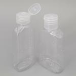 60ml Empty Square Alcohol Disinfection Gel Bottle, PET Plastic Clear Hand