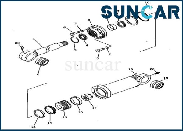209-63-86401 2096386401 Compensate Cylinder Service Kit Loader Excavator PC650-1