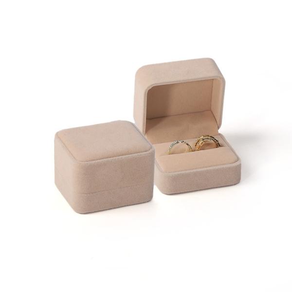 Luxury Double Ring Box Personalized Custom Velvet High End Jewellery Engagement