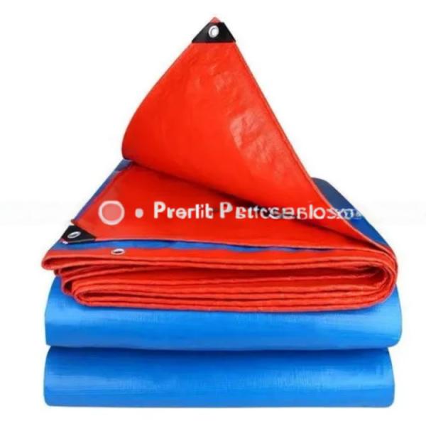 Waterproof and Rainproof Heavy Tarpaulin in Jakarta Indonesia Blue Sliver Orange