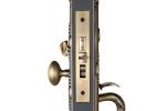 Antique Brass Door Handles Single Cylinder Luxury Handleset Zinc Alloy