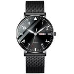 Round Dial Simple Stylish Men'S Watches Stainless Steel Classic Simple Watches