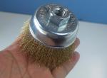 Rotary Silver Color Bowl Crimped Wire Steel Cup Brush 75mm OD Fit Cleaning Welds