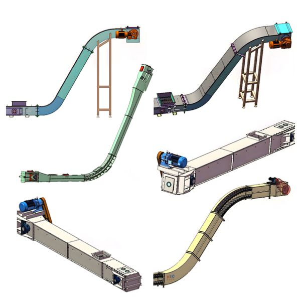 Durable and Easy Clean Adjustable Speed Chain Scraper Conveyor for Material Transmission