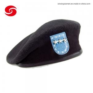 Wholesale Wool Military Beret Cap With Embroidery Emblem Cusomize Color from china suppliers