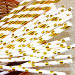 Degradable pulp paper straws 6mm diameter hot foil straws for bar birthday party