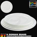 LD Bone Simple Dining Porcelain Dinnerware Pure White Color Flat Surface