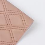 Soft Stitched Embroidered Diamond Woven Decorative PVC Faux Artificial Leather